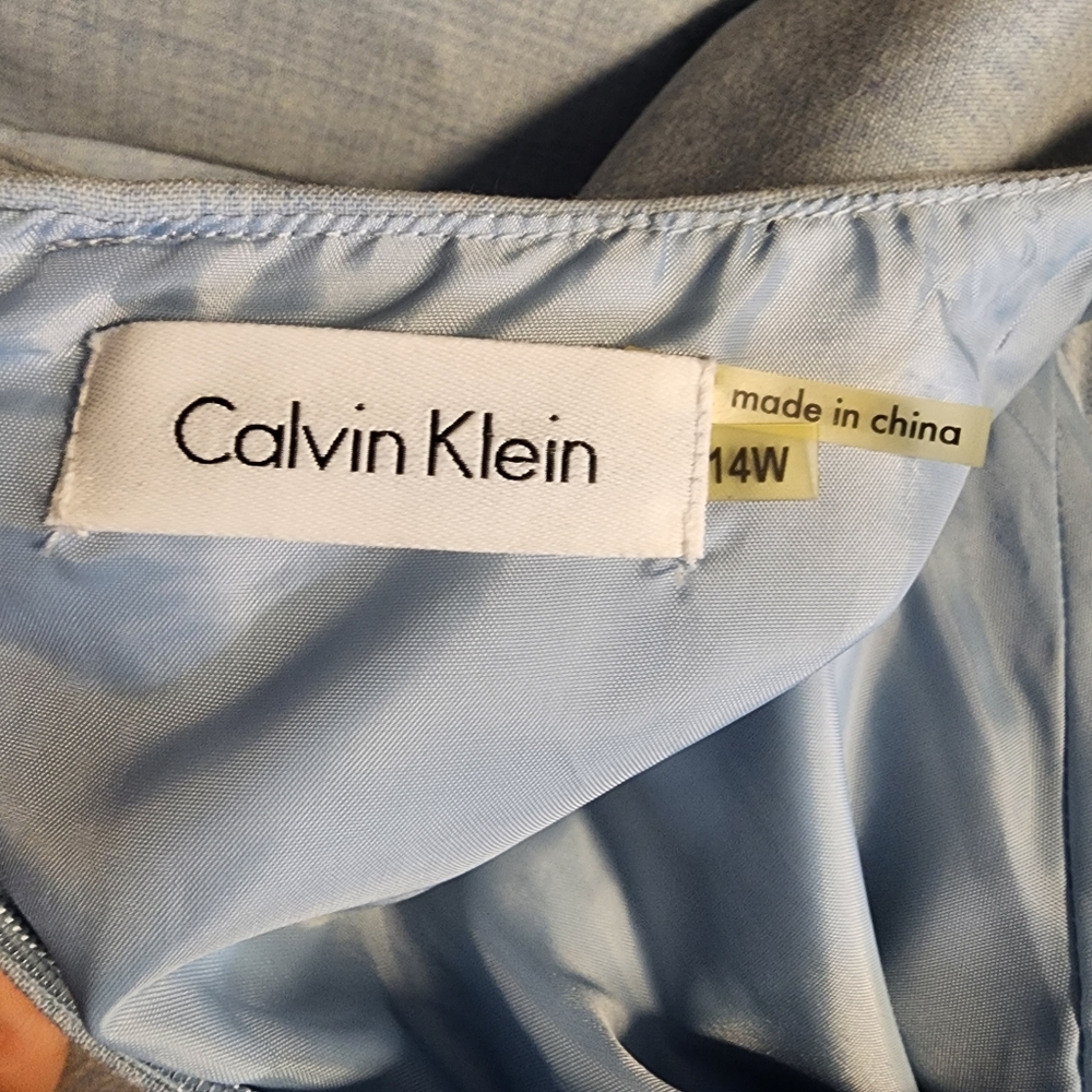 Calvin Klein Light Blue Midi Dress with Belt - Picture 9 of 10